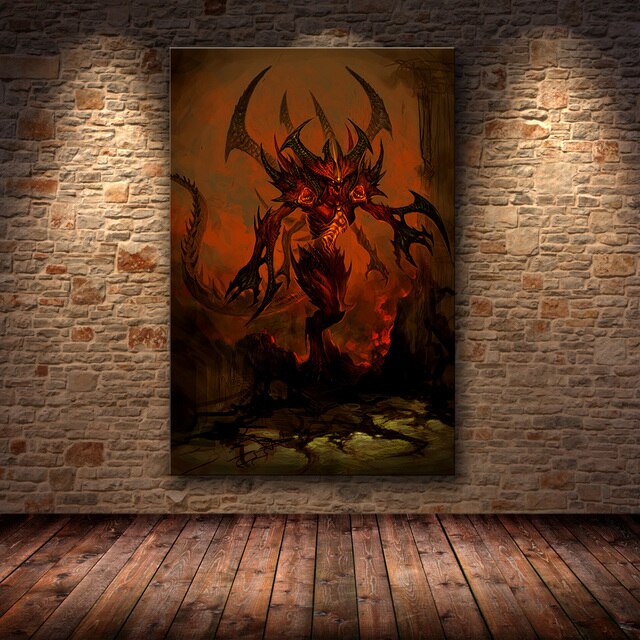 Cuadros Diablo Art Internet Cafe Style Home Decor Game Poster HD Print Canvas Wall Birthday Gift 3 - Diablo Merchandise
