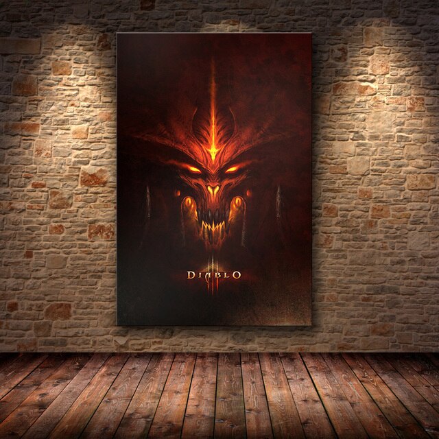 Cuadros Diablo Art Internet Cafe Style Home Decor Game Poster HD Print Canvas Wall Birthday - Diablo Merchandise