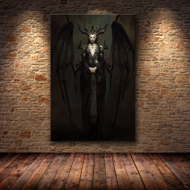 Diablo IV HD Game Poster Lilith Dormitory Home Decor Apartment Decor Painting Bedroom Wall Stickers Canvas 4.jpg 640x640 4 - Diablo Merchandise