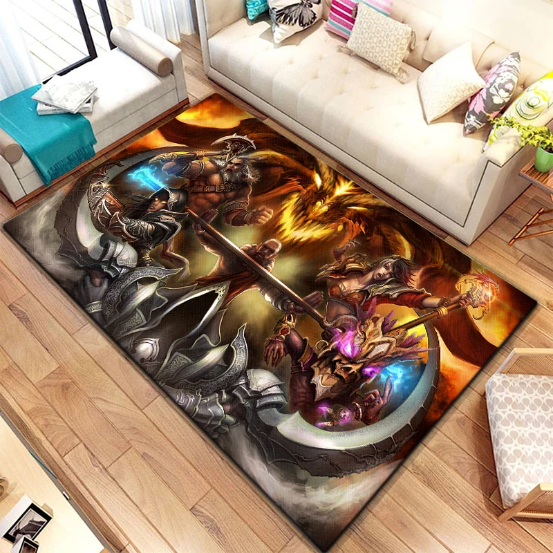 3D game Diablo player cartoon area carpet living room decoration decor rugs for bedroom for boy 1 - Diablo Merchandise