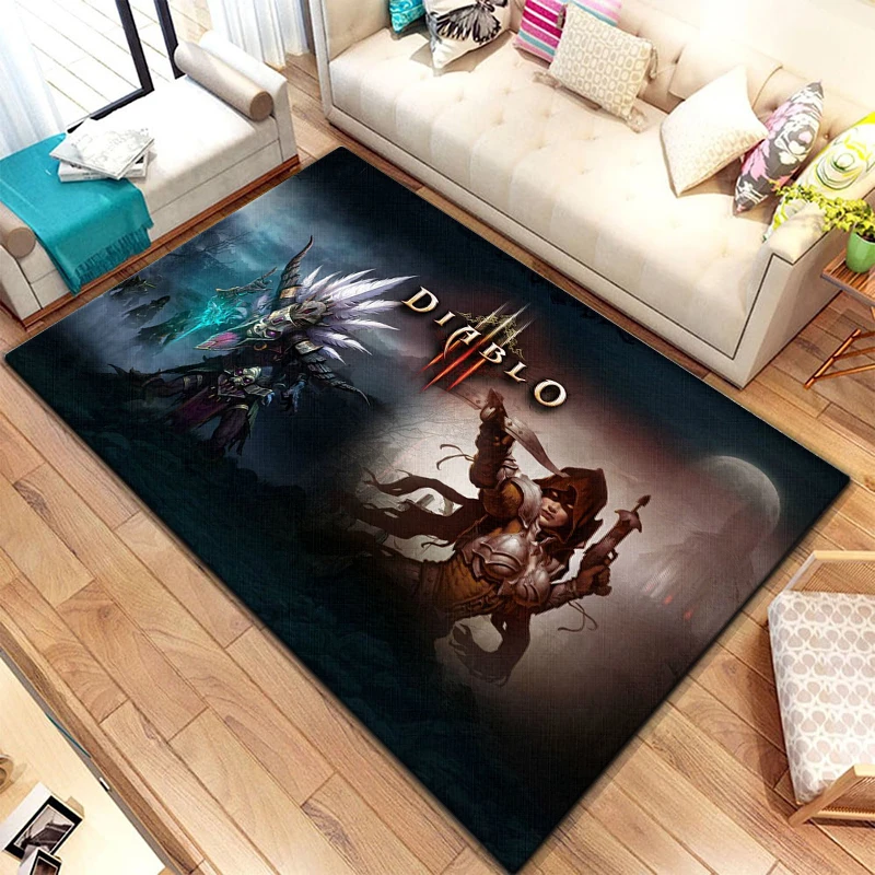 3D game Diablo player cartoon area carpet living room decoration decor rugs for bedroom for boy 16 - Diablo Merchandise