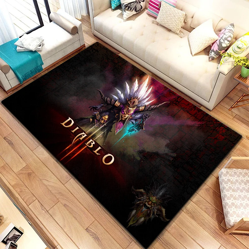 3D game Diablo player cartoon area carpet living room decoration decor rugs for bedroom for boy 2 - Diablo Merchandise