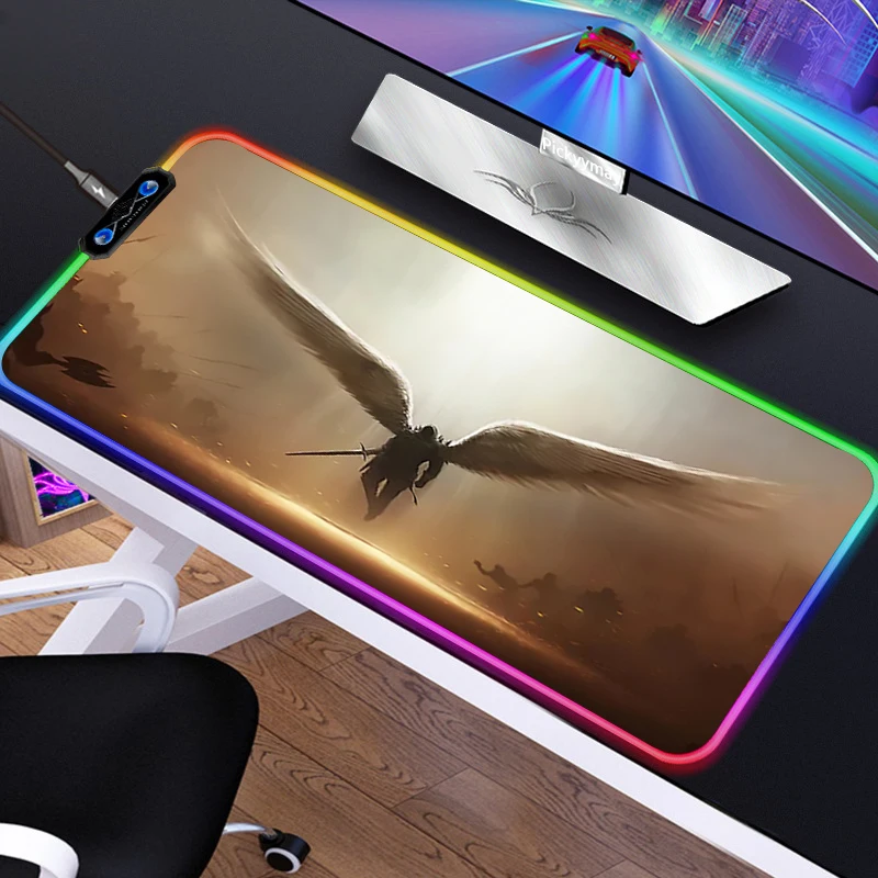 Anime RGB Mousepad PC Gamer Mouse Pad Gaming Laptop Desk Mat Diy Mause Pad Diablo 3 10 - Diablo Merchandise