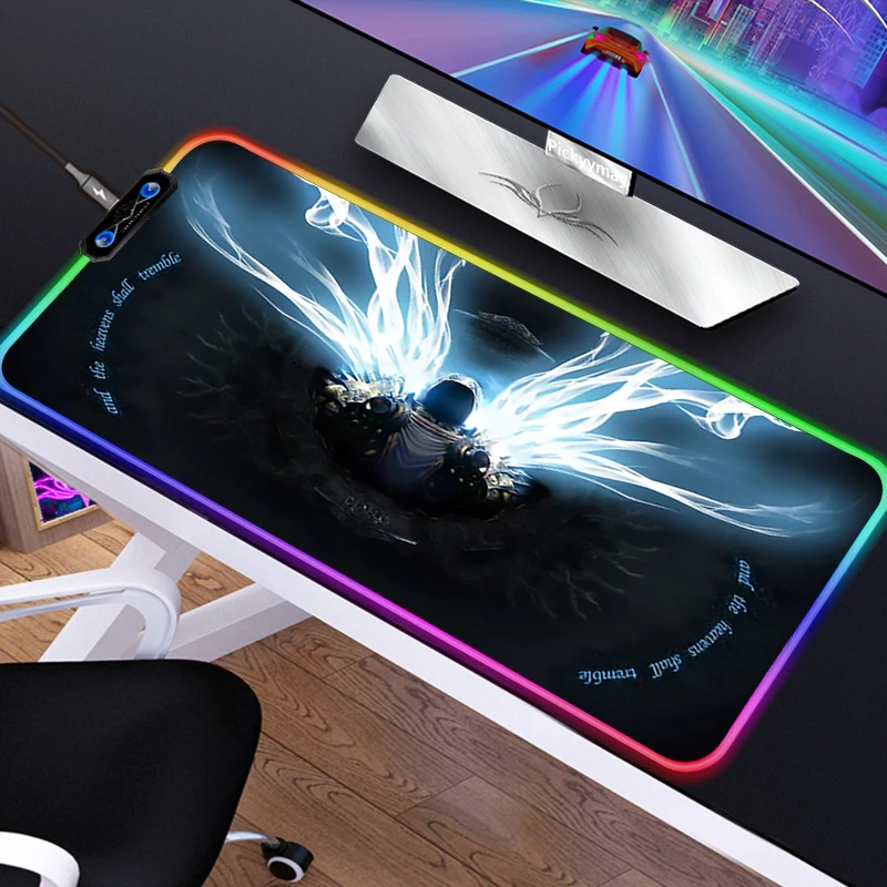 Anime RGB Mousepad PC Gamer Mouse Pad Gaming Laptop Desk Mat Diy Mause Pad Diablo 3 14 - Diablo Merchandise