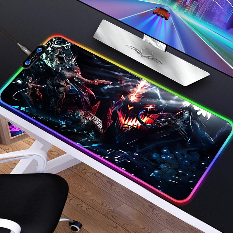 Anime RGB Mousepad PC Gamer Mouse Pad Gaming Laptop Desk Mat Diy Mause Pad Diablo 3 23 - Diablo Merchandise