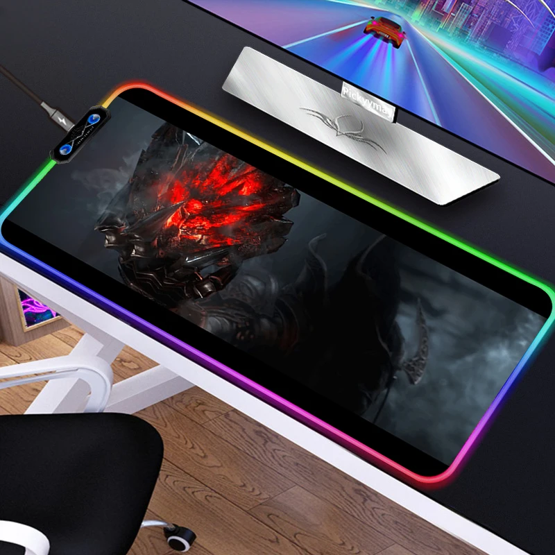 Anime RGB Mousepad PC Gamer Mouse Pad Gaming Laptop Desk Mat Diy Mause Pad Diablo 3 6 - Diablo Merchandise