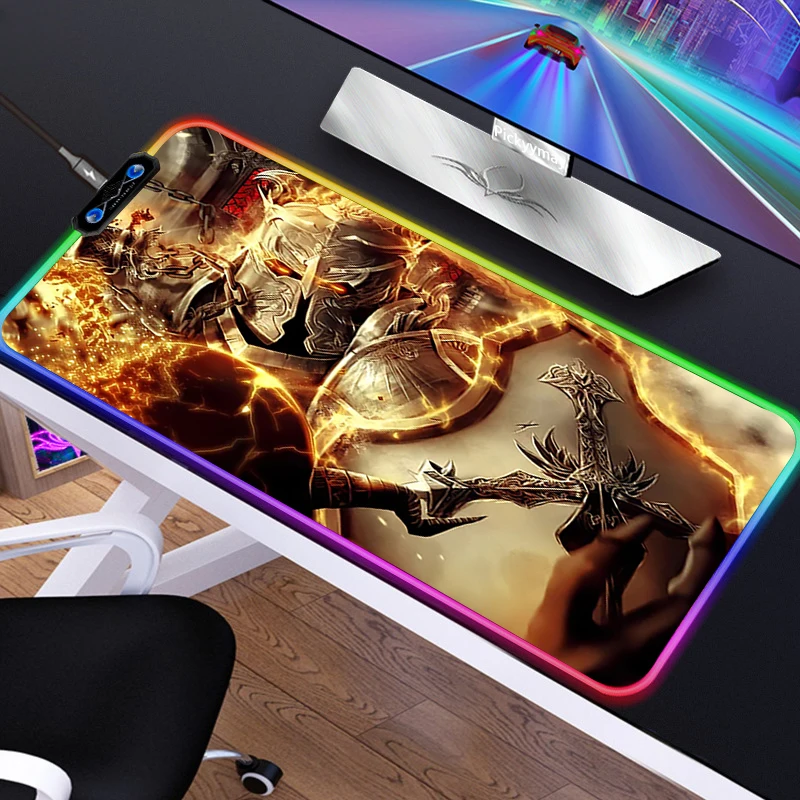 Anime RGB Mousepad PC Gamer Mouse Pad Gaming Laptop Desk Mat Diy Mause Pad Diablo 3 - Diablo Merchandise