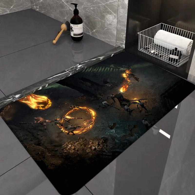 Bathroom Mat Diablo 4 Living Room Door Floor Mats Children Cute Rug House Entrance Bedroom Bath 12 - Diablo Merchandise