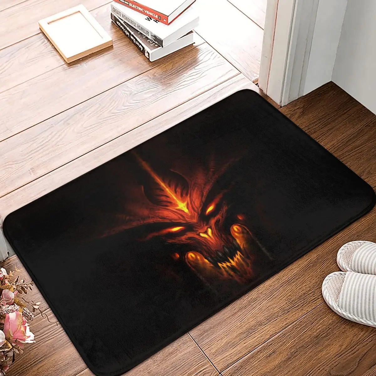 Diablo Classic Games Non slip Doormat Red Face Living Room Kitchen Mat Prayer Carpet Indoor Modern - Diablo Merchandise