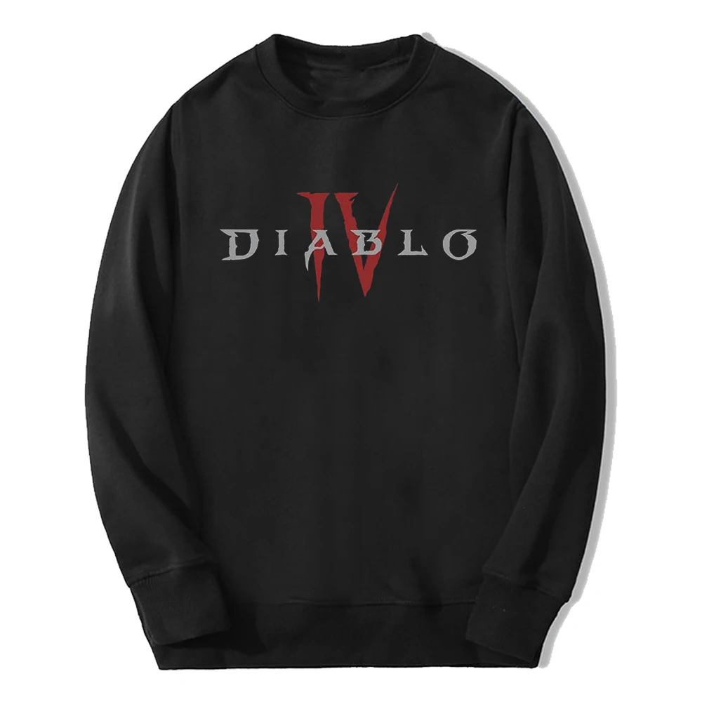 Diablo IV Core Logo Sweatshirt Unisex Crewneck Long Sleeve Harajuku Streetwear 2023 New Game Women Men - Diablo Merchandise