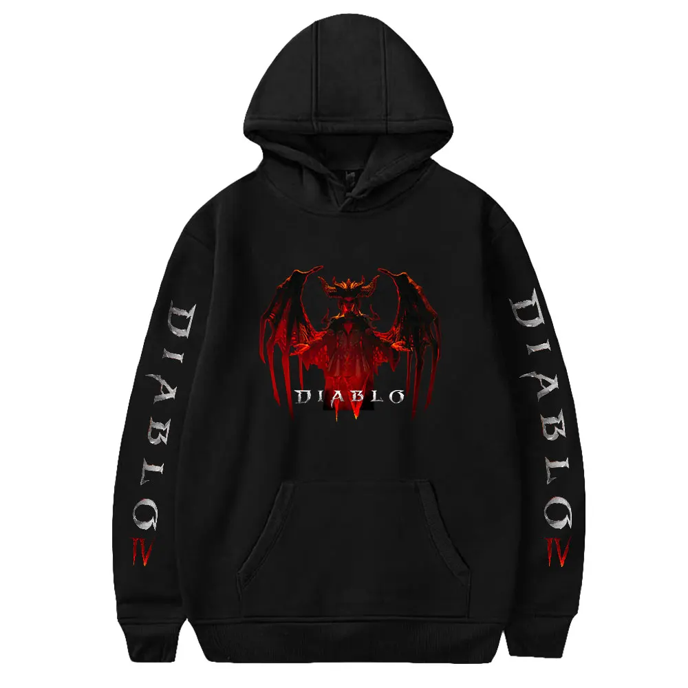 Diablo IV Hoodie 2023 New Game Unisex Long Sleeve Streetwear Women Men Hooded Sweatshirt Harajuku Clothes - Diablo Merchandise