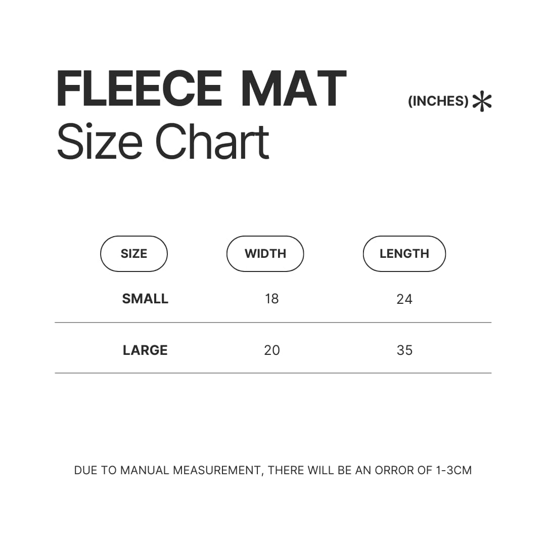 Fleece Mat Size Chart - Diablo Merchandise