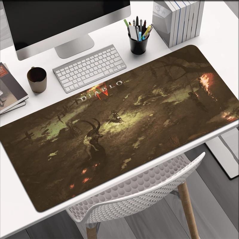 Large 40 90cm Diablo 4 Mouse Pad Mat XL Large Gaming Mousepad Gamer Keyboard Office Rubber 2 - Diablo Merchandise